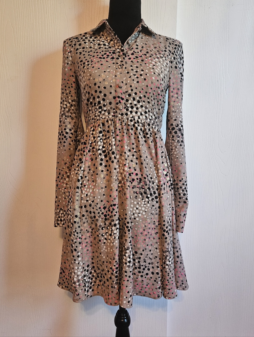 Kate Spade Soiree Polka Dot Shirt Dress  💕 Size 0 - Picture 2 of 8